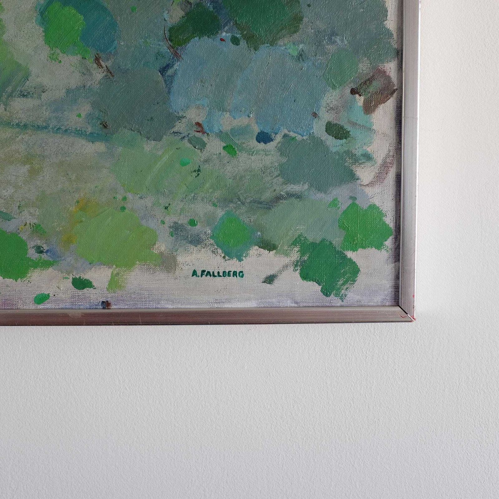 Vintage Arne Fallberg Painting, Mid Century Modern Abstract Oil Painting, Scandinavian Art photo 400.0