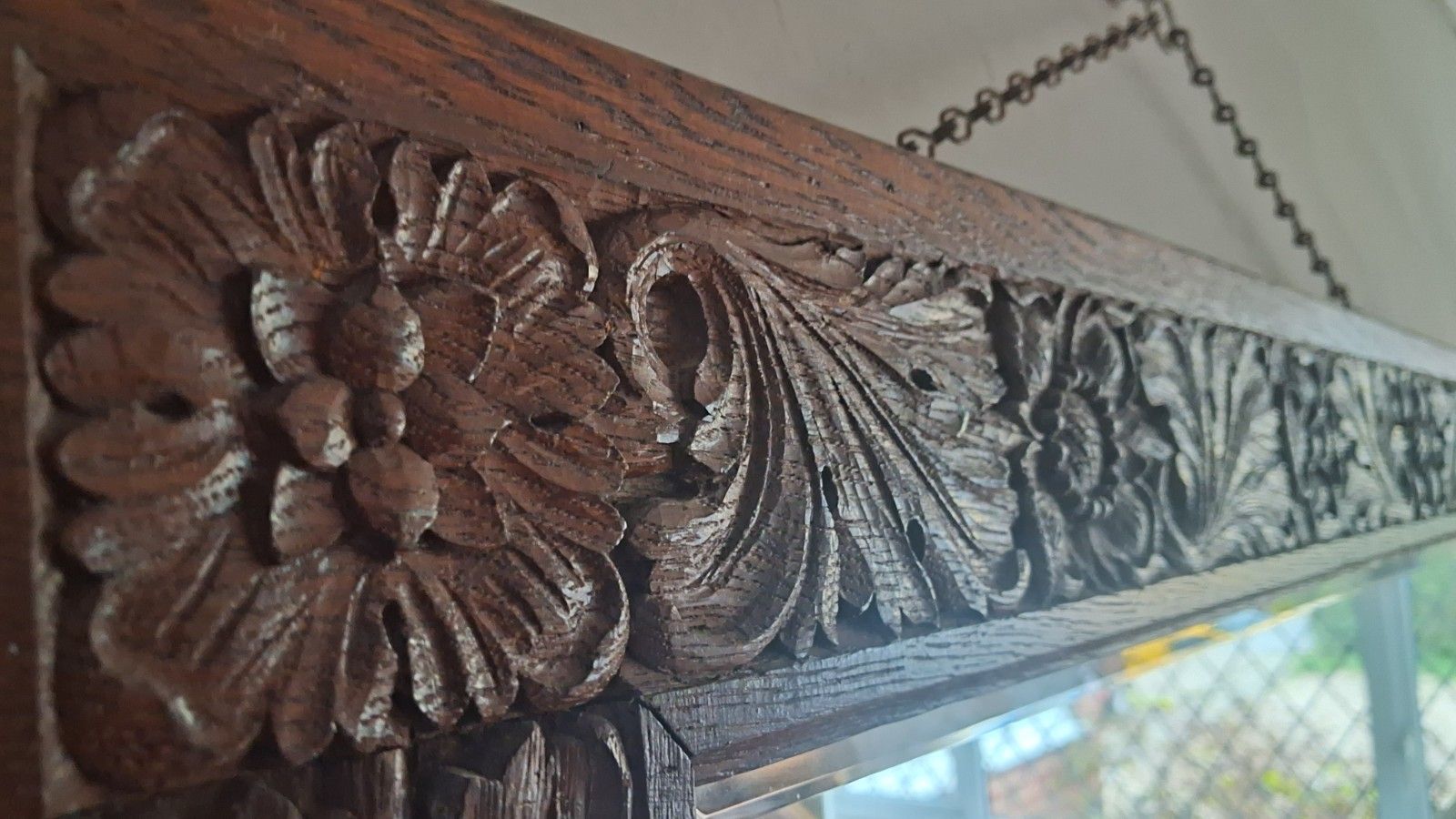 French 19th Century Baroque ,Carved Oak Bevelled Edge Mirror photo Home Decor