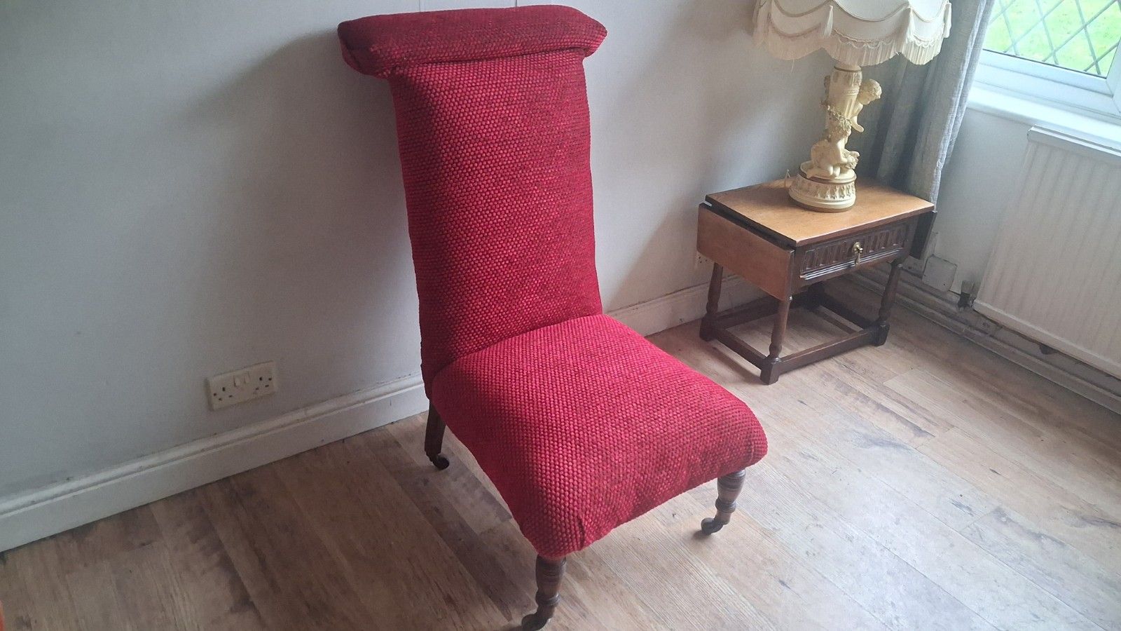 Newly Upholstered Original 19th Century Prayer Chair,Bedroom /Hall/Landing Chair photo for sale