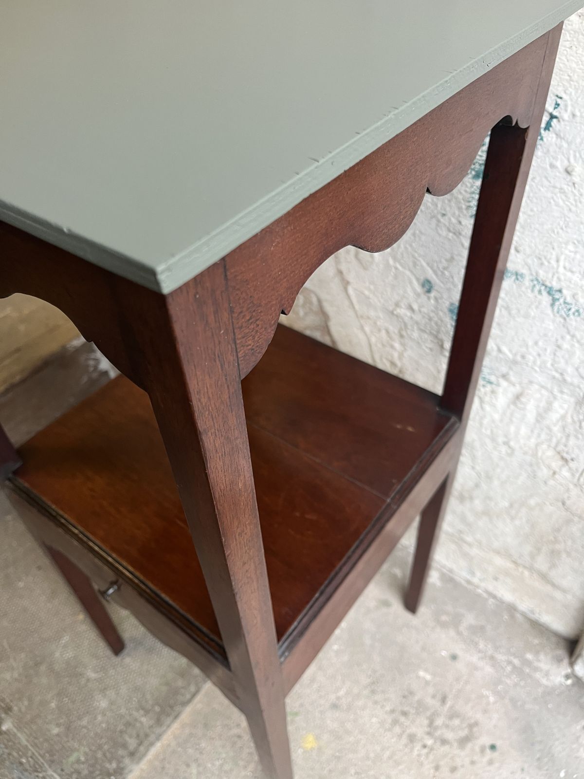 Georgian Mahogany Nightstand/Bedside Table With Drawer photo for sale