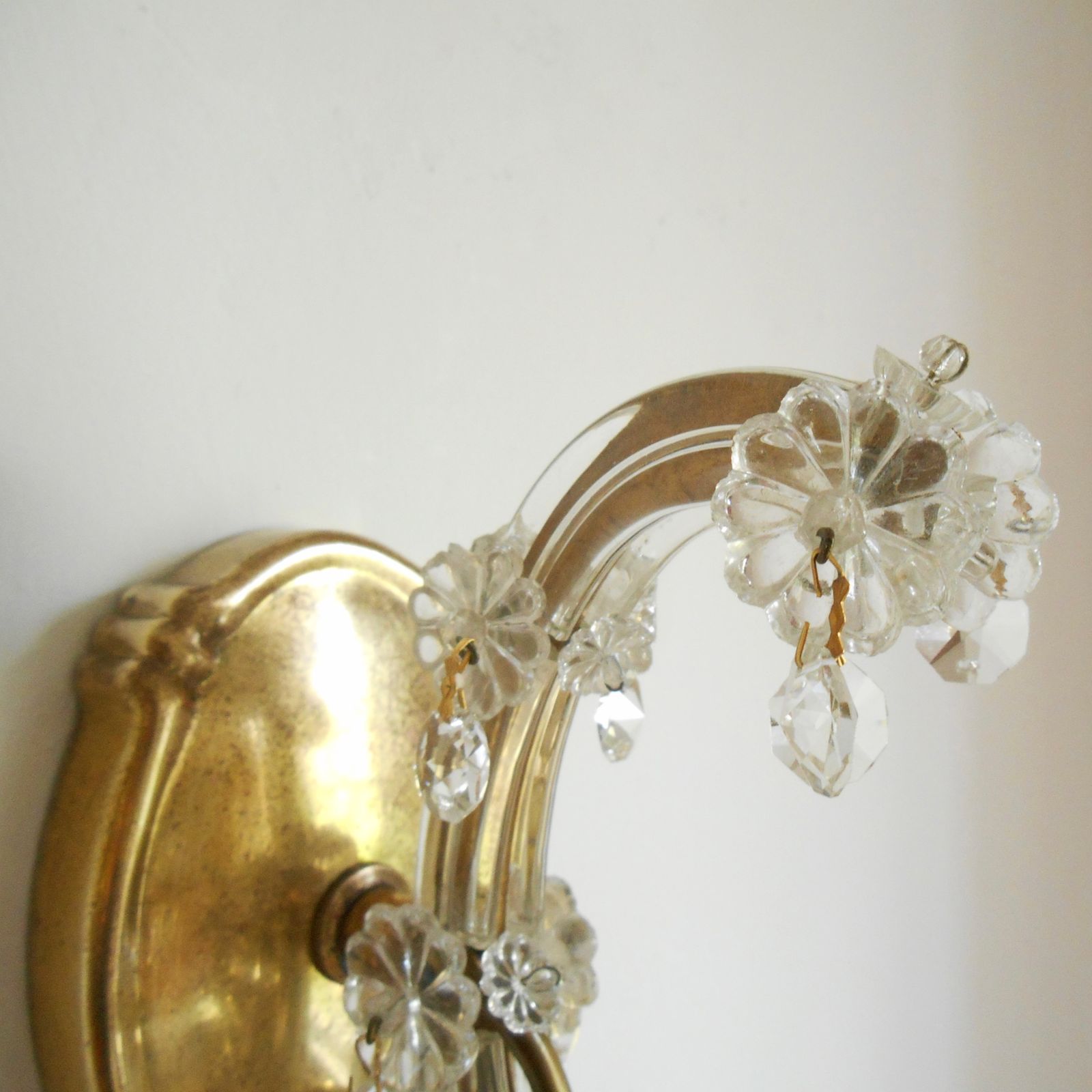 A Pair Of Marie Therese Crystal Glass Wall Sconces photo furniture