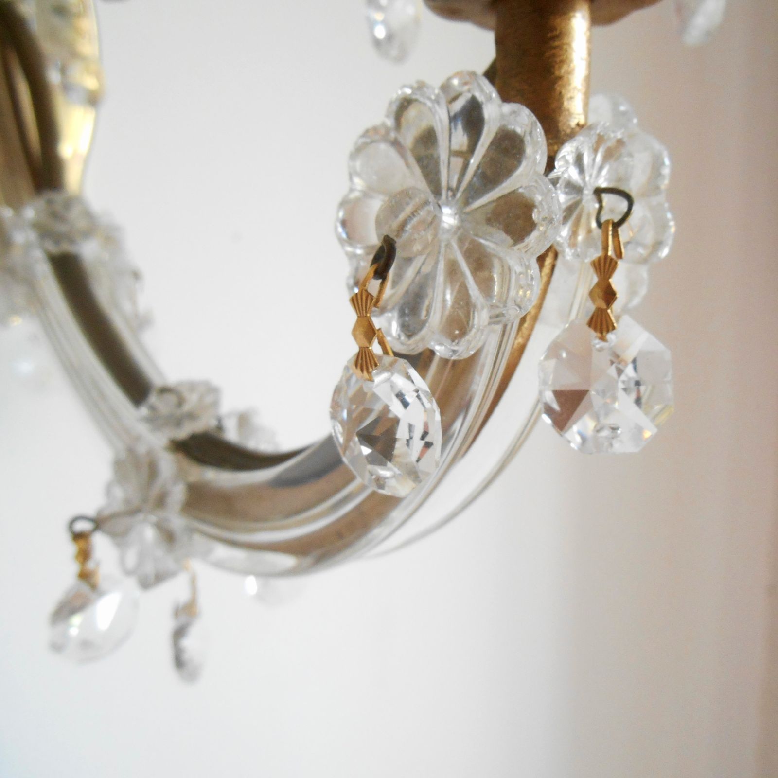 A Pair Of Marie Therese Crystal Glass Wall Sconces photo for sale