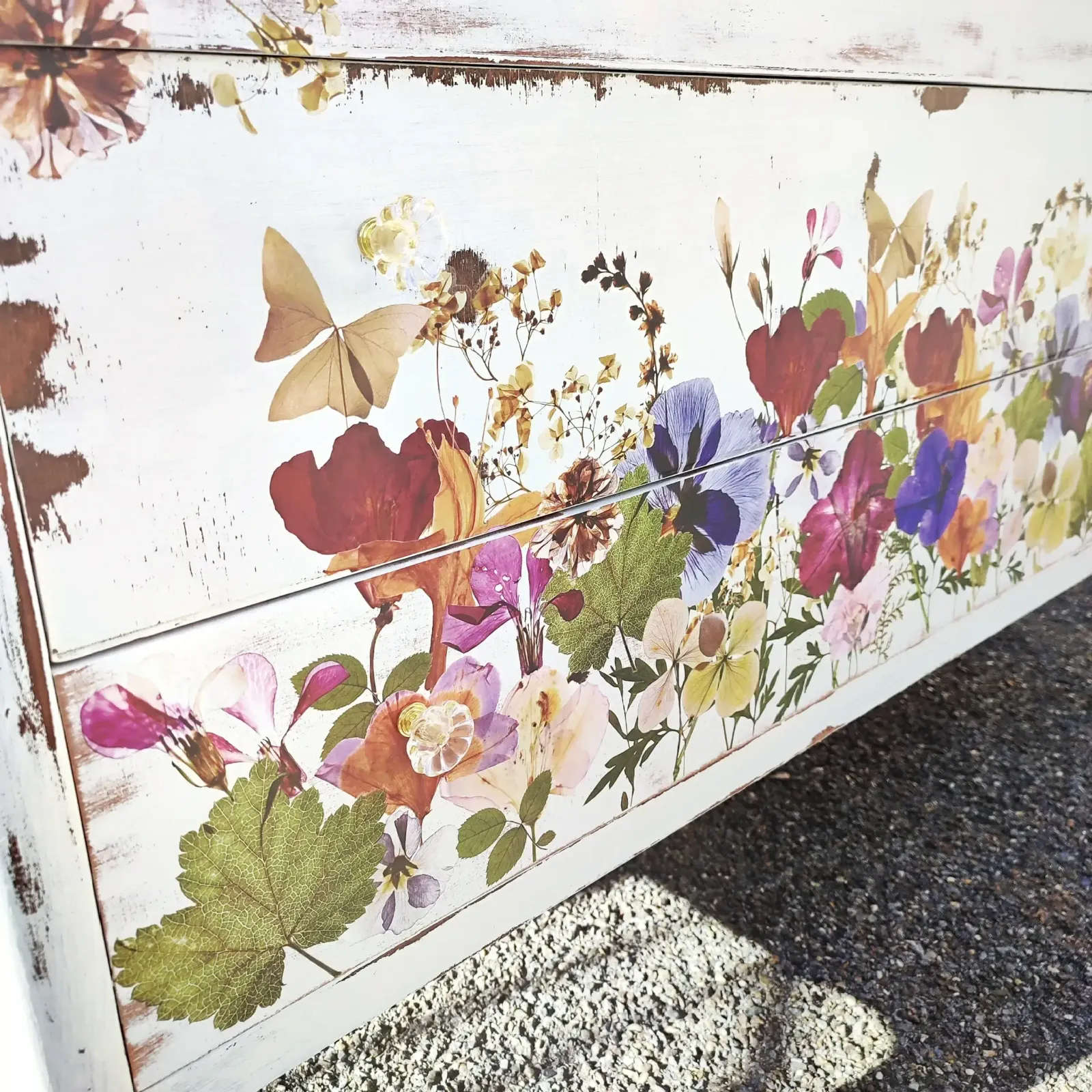 Shabby Style Chest Of Drawers “Flowers” photo furniture