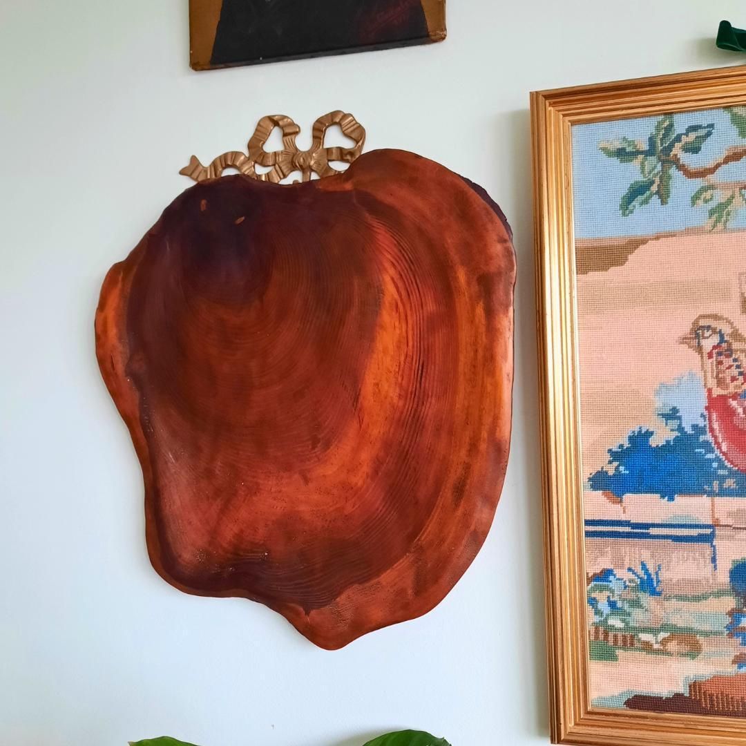 Very Large Organic Red Wooden Tray Wall Hanging Table Centrepiece photo buy