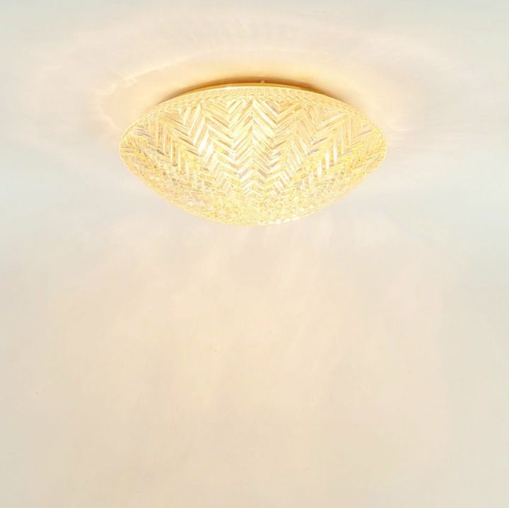 Mid Century/Art Deco Geometrische Amberkleurige Glazen Plafondlamp Van Limburg, Duitsland, Jaren 1970 photo 430.0