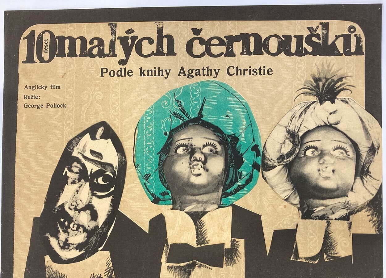 Original Film Poster, Ten Little Indians, Karel Teissig, 1968, Genuine Czech Vintage Print photo furniture