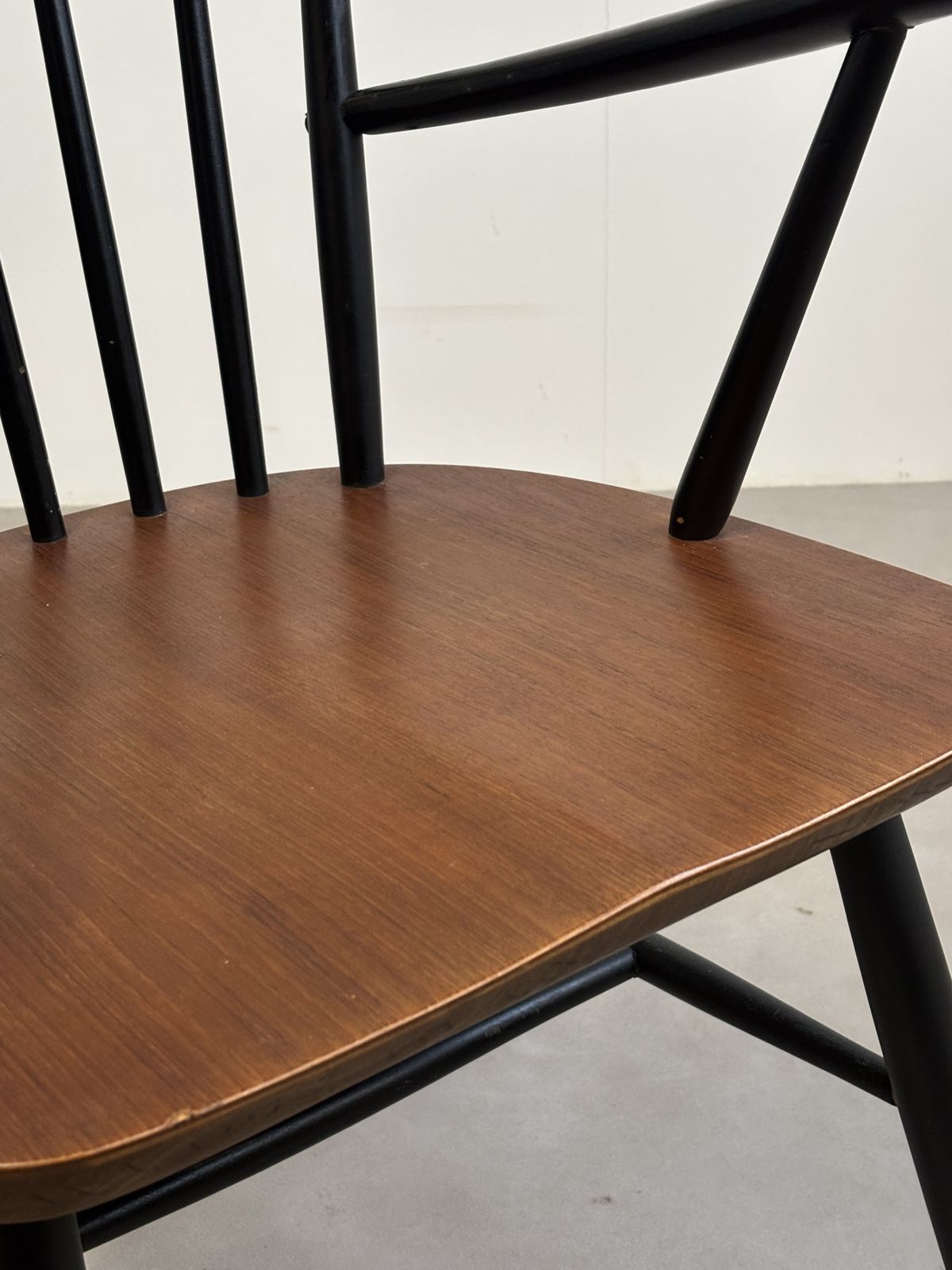 Vintage Mid Century Dutch Teak Spindle Desk Chair From Pastoe, Netherlands 1960s photo vintage