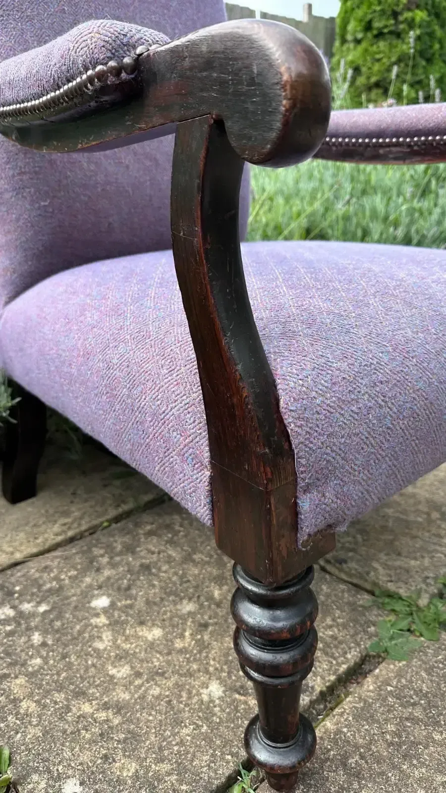 photo furniture 19th Century Open Arm Library Chair Voltaire Chair Deep Seat