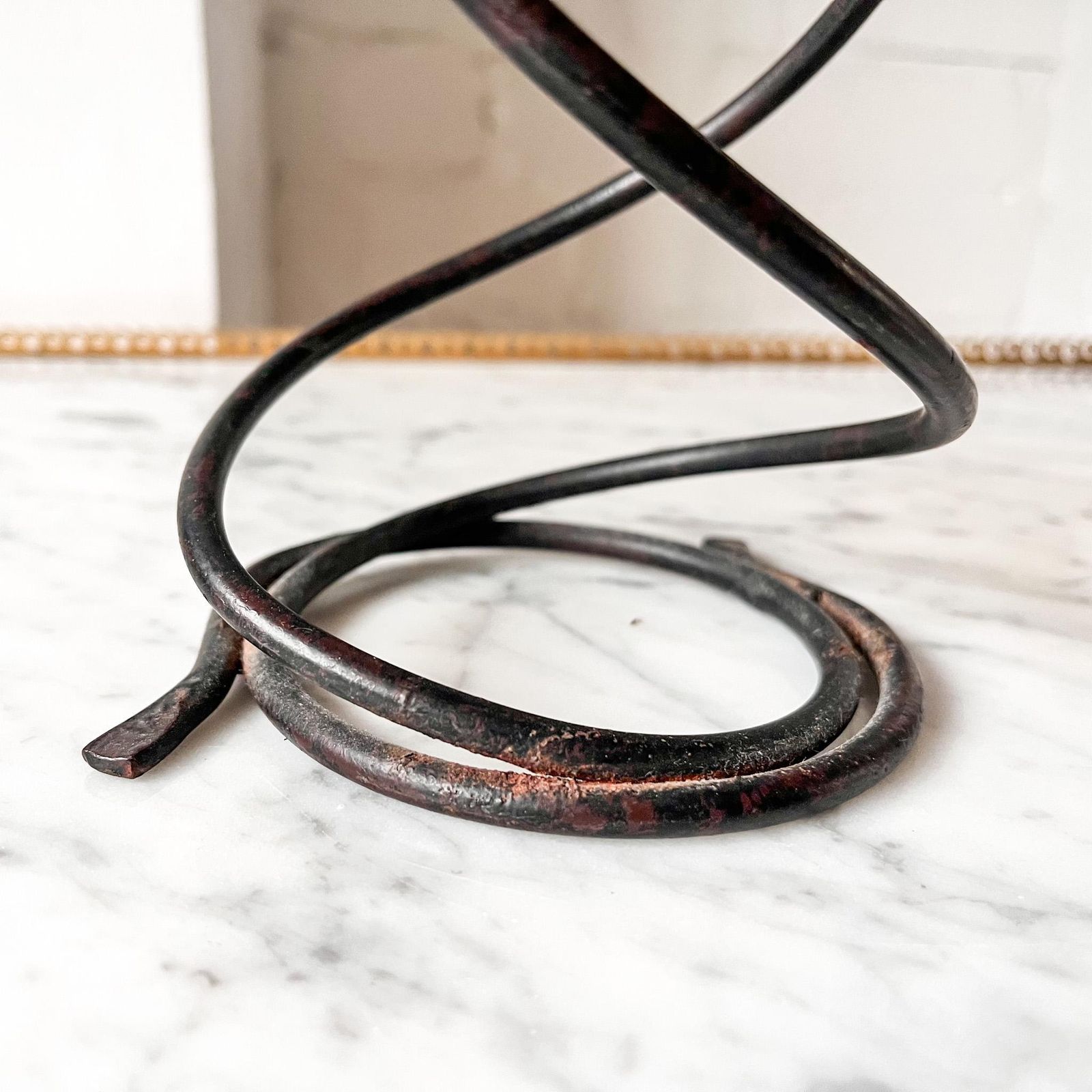 French Mid Century Perforated Metal Candlestick Attributed To Mathieu Matègot photo for sale