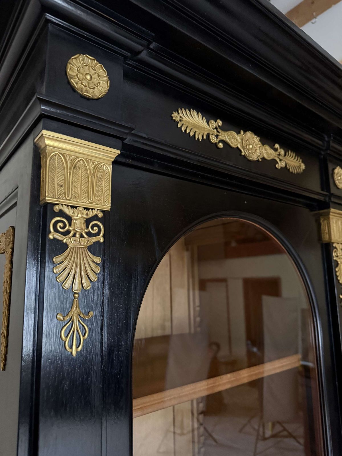 Late 19th Century French Empire Style Ebonised Bookcase photo 12900.0