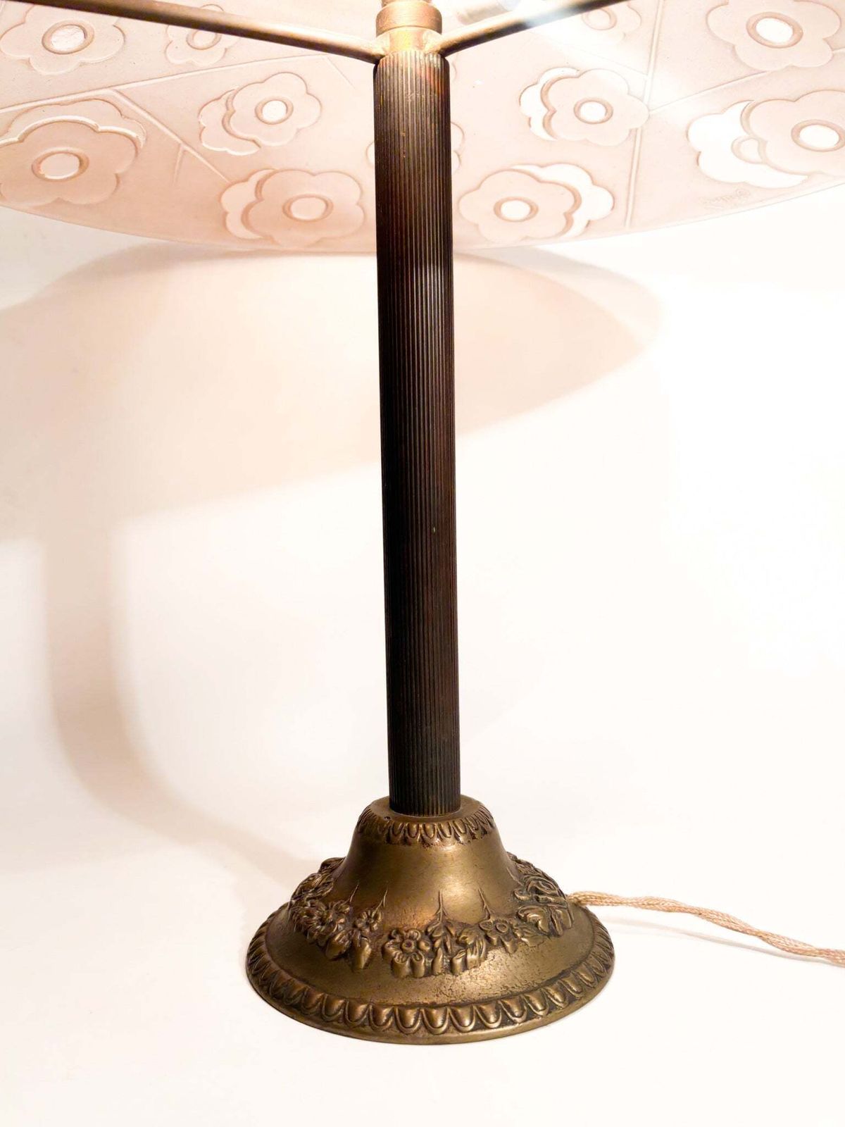 Table Lamp In Pressé Moulé Verre By Verrerie D'art Degué, 1930s photo 1432.0