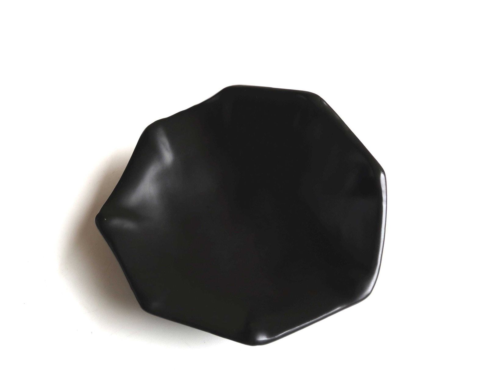 French Black Ceramic Bowl Dish By Jc Peiré, Trompe L'oeil Police Cap, 1980s / Tom Of Finland Style, Gay, Leather Fetish photo vinterior