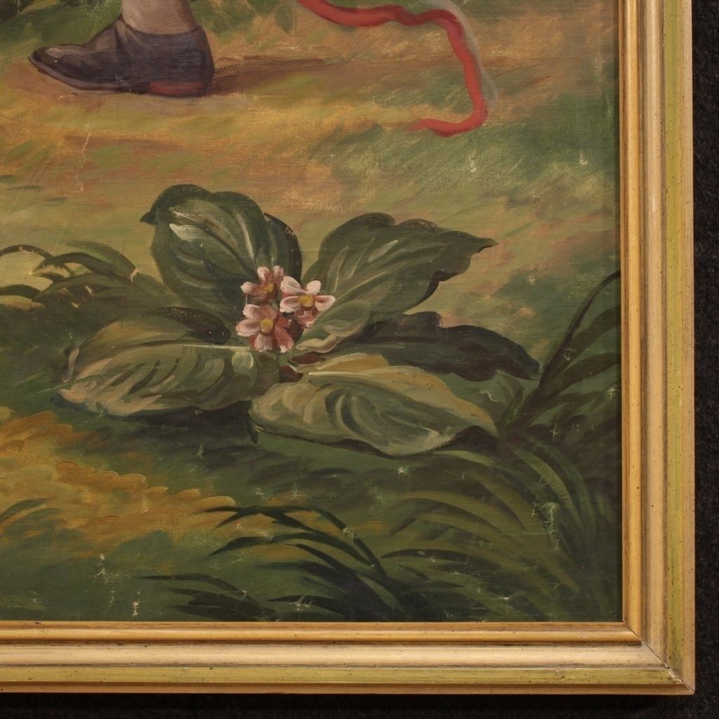 Art Italian Painting Romantic Scene From 20th Century photo