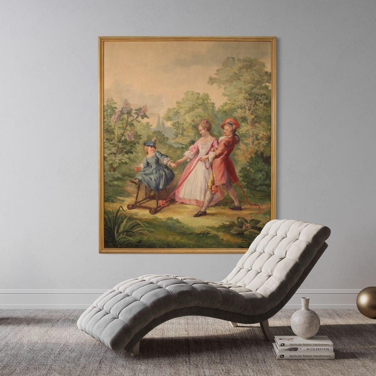 photo buy Italian Painting Romantic Scene From 20th Century