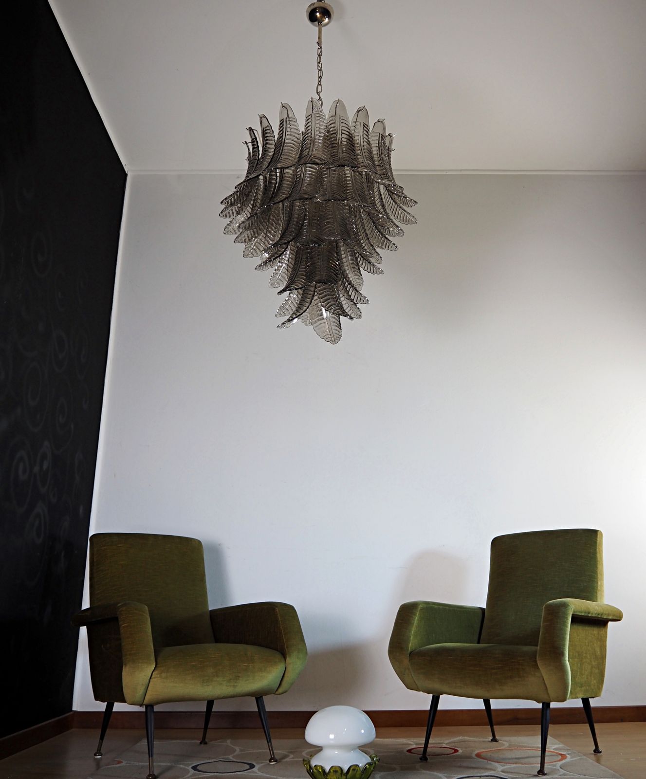 Huge Italian Murano Six Tier Smoked Felci Glass Chandelier photo 1610.0