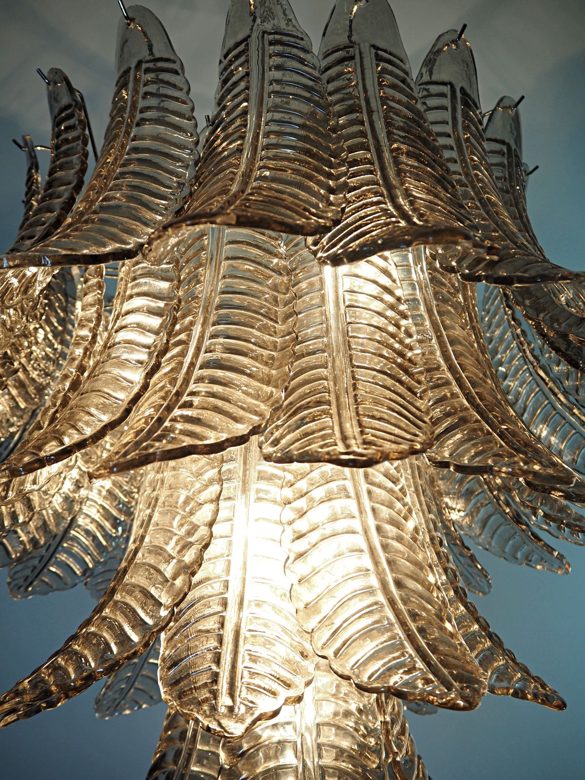 photo buy Huge Italian Murano Six Tier Smoked Felci Glass Chandelier