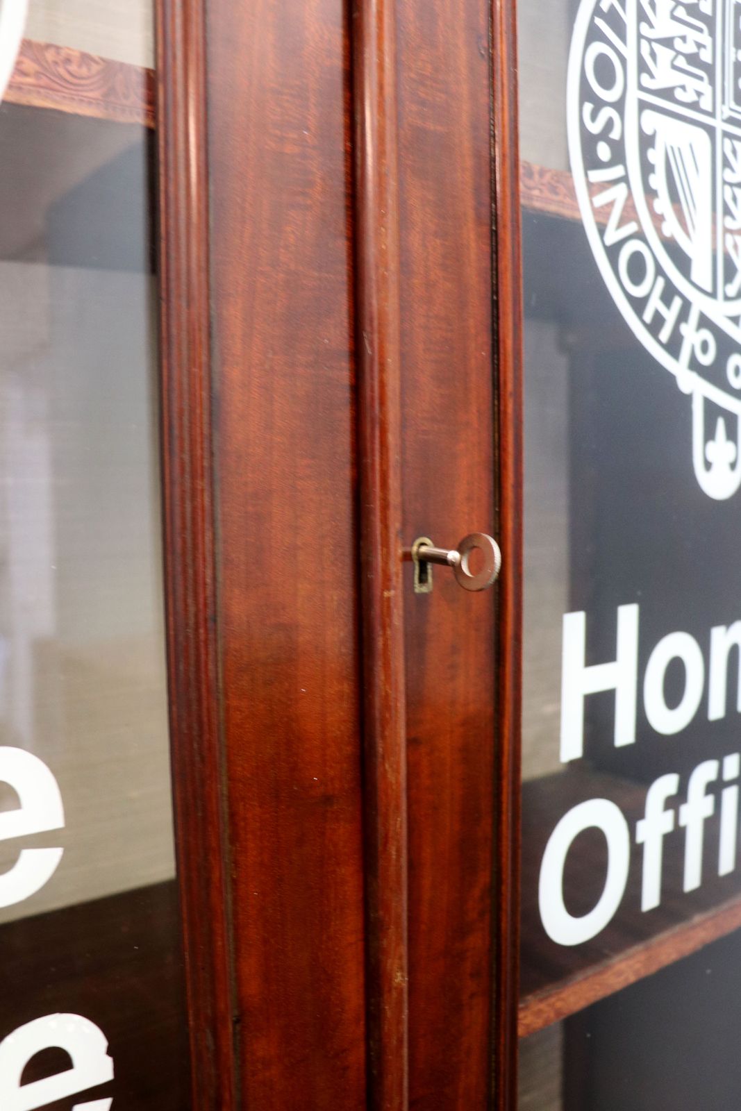 Furniture A Beautiful Quality Victorian Mahogany Cabinet, Later Sign Written With The Home Office Logo. photo