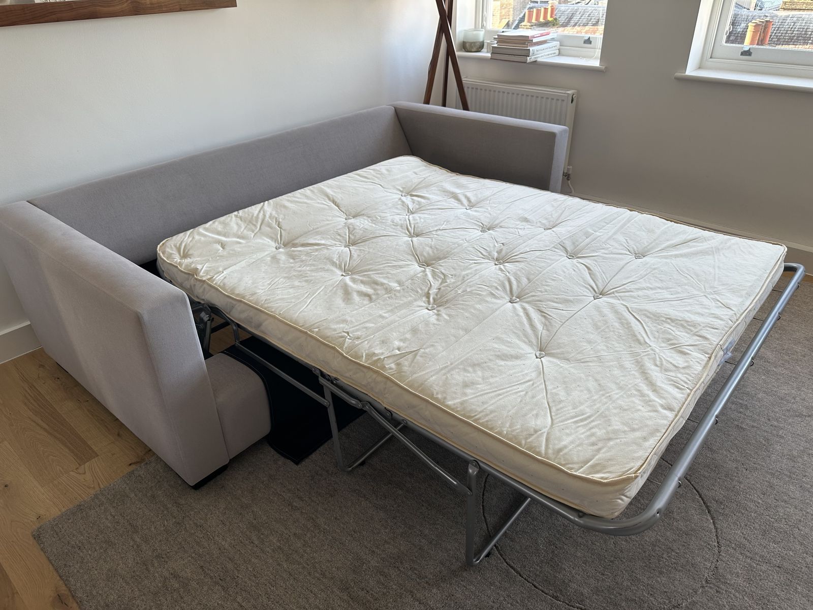 Raft Manhattan 4 Seater Chaise Sofa – Silver Performance Fabric, Reversible Chaise, 227cm Sleeping Length (Photo Included) photo furniture
