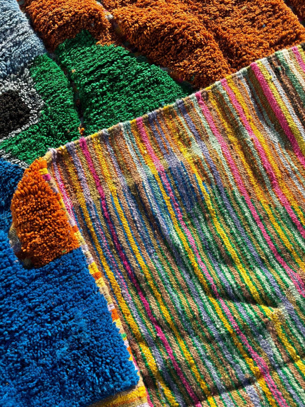 Colorful Moroccan Berber Rug 200x300 Cm   Authentic Handwoven Wool Carpet,Modern Berber Rug   Beni Ourain Rug   Handmade Rug photo for sale