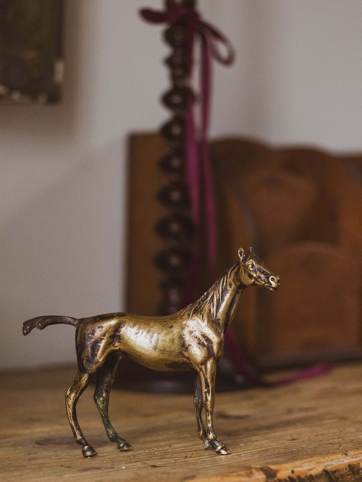 Early 20th Century Gilt Bronze Study Of A Horse photo furniture