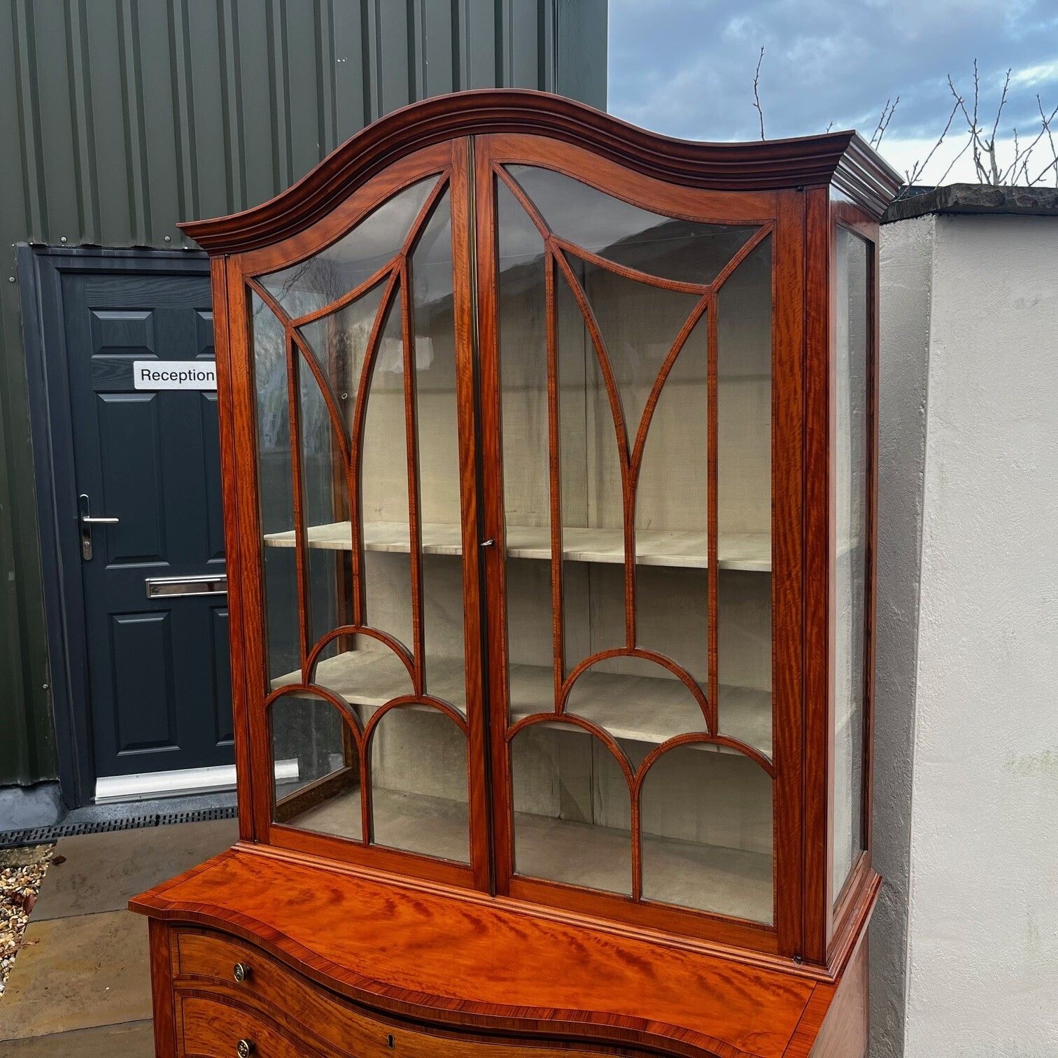 A Beautiful Sheraton Revival Satinwood Display Cabinet. photo 1150.0
