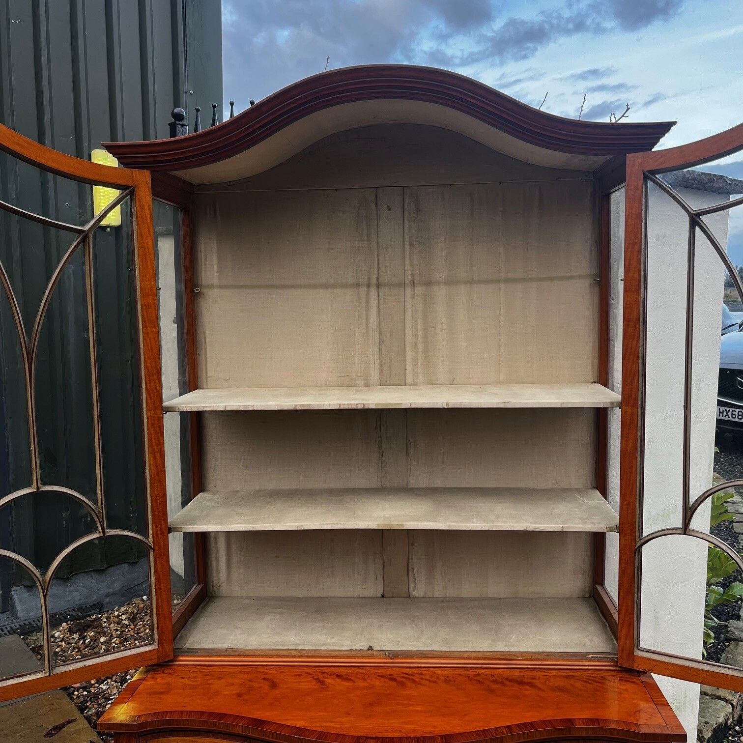 1150.0 A Beautiful Sheraton Revival Satinwood Display Cabinet. photo