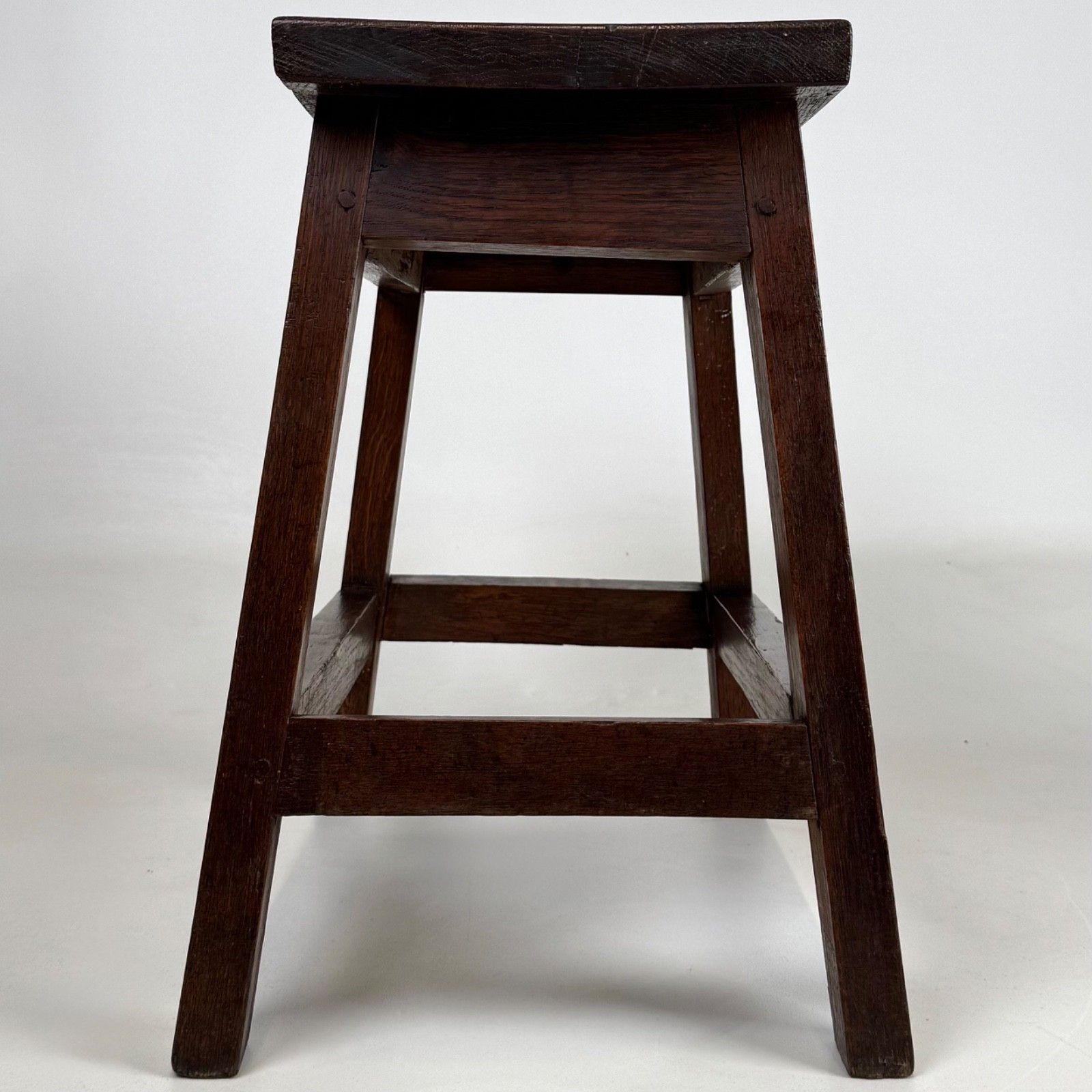 Antique 20th Century Fine Quality Joint Oak Stool With Carving photo buy