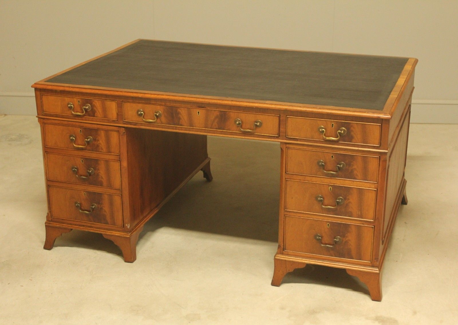 An Early 20th Century Curl Mahogany Partners Desk photo 1495.0