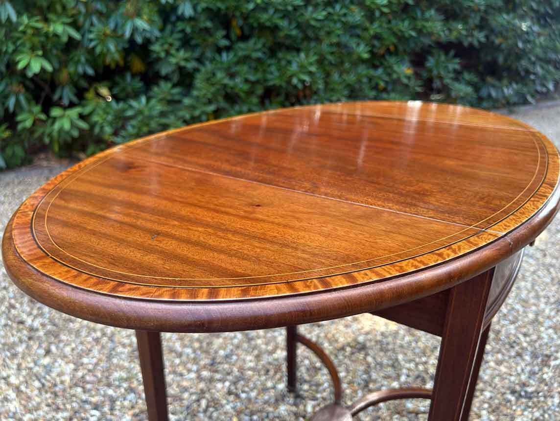 19th Century Mahogany Oval Pembroke Table photo vintage
