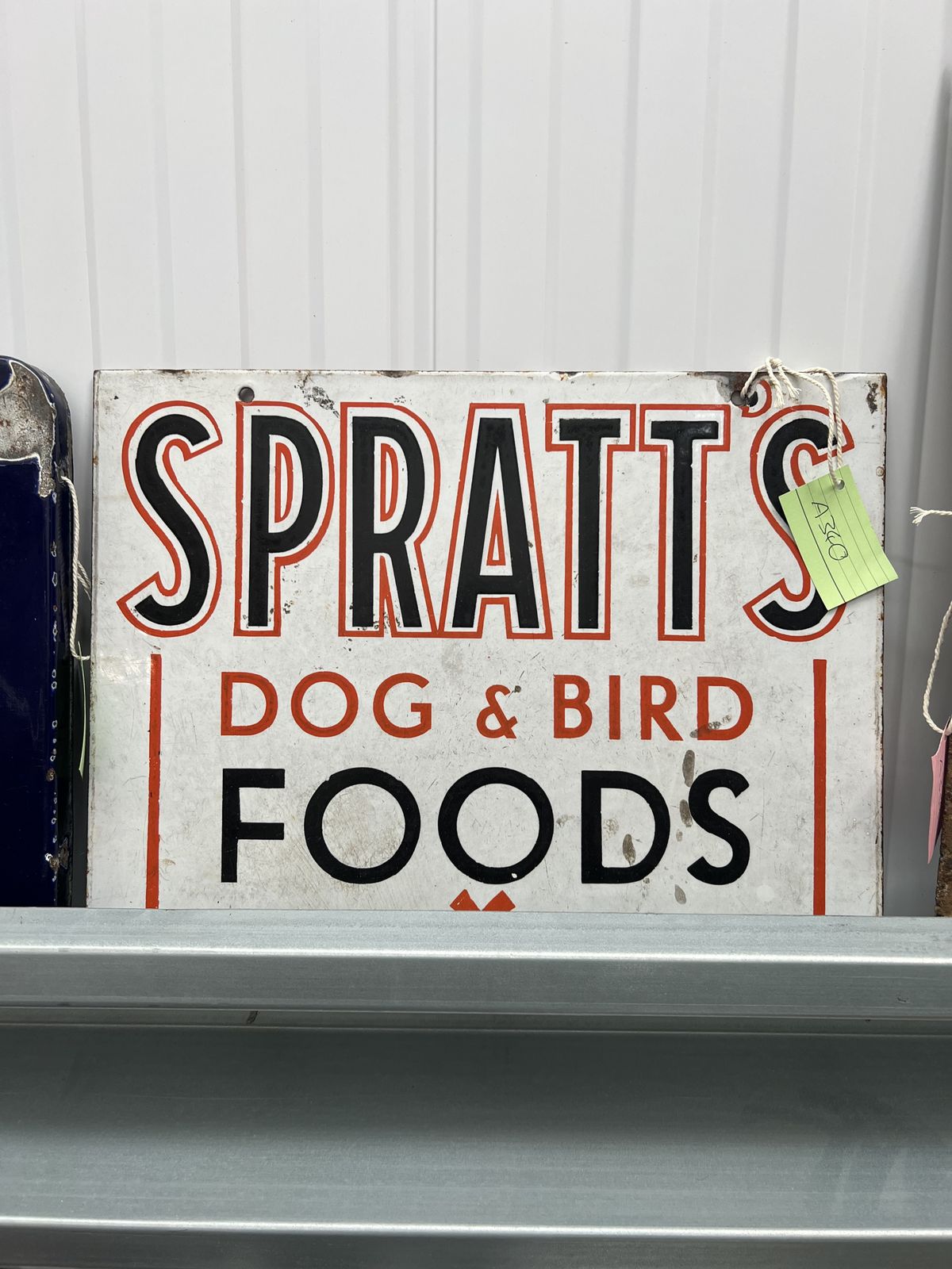 Spratts Dog & Bird Food Vintage Enamel Sign photo furniture