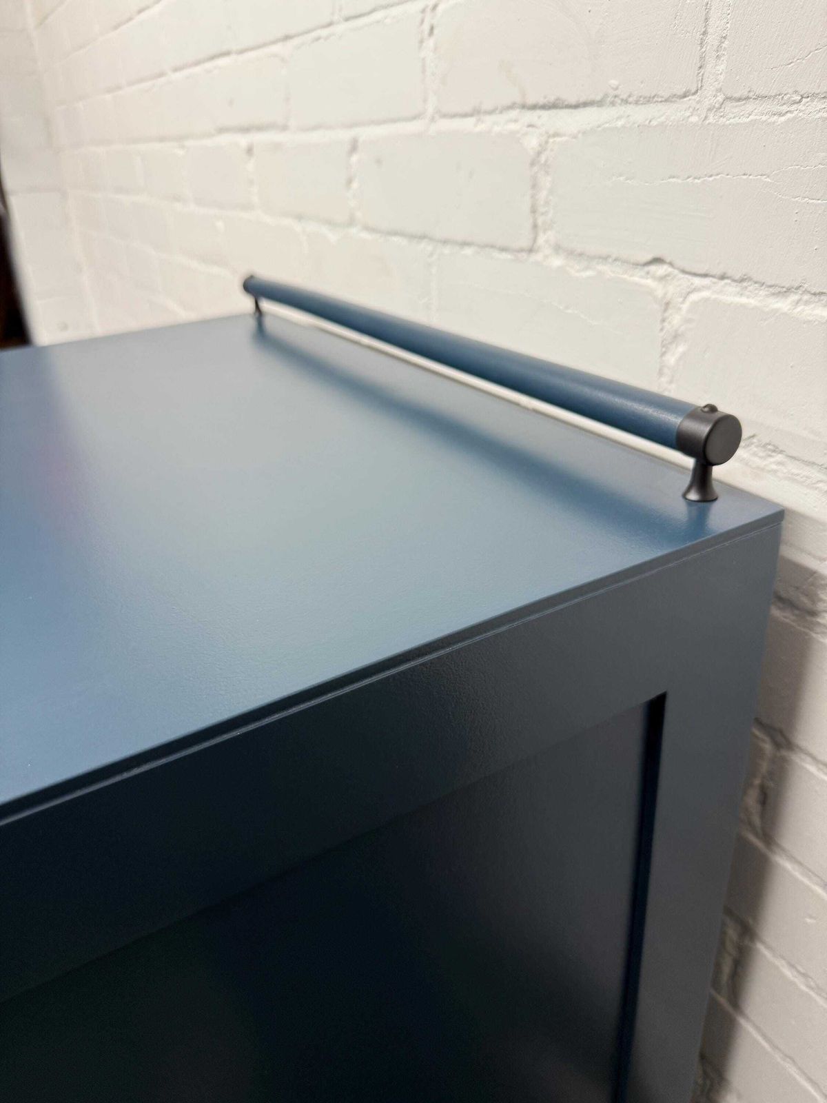 Art Deco Walnut Veneer Cupboard – Painted In Farrow & Ball Hague Blue photo vinterior