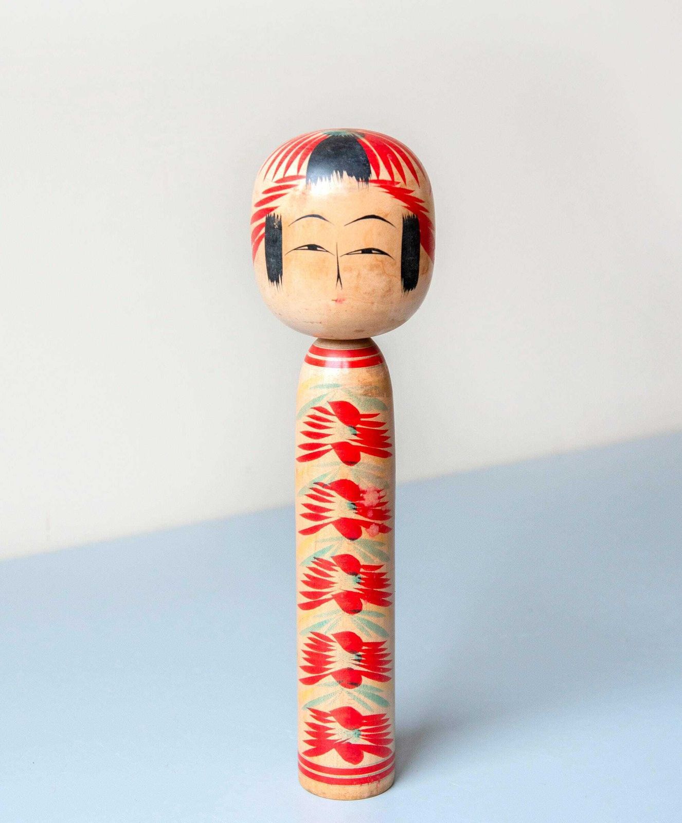 Vintage Naruko Kokeshi Doll, Signed Japanese Wooden Folk Art Figure photo for sale