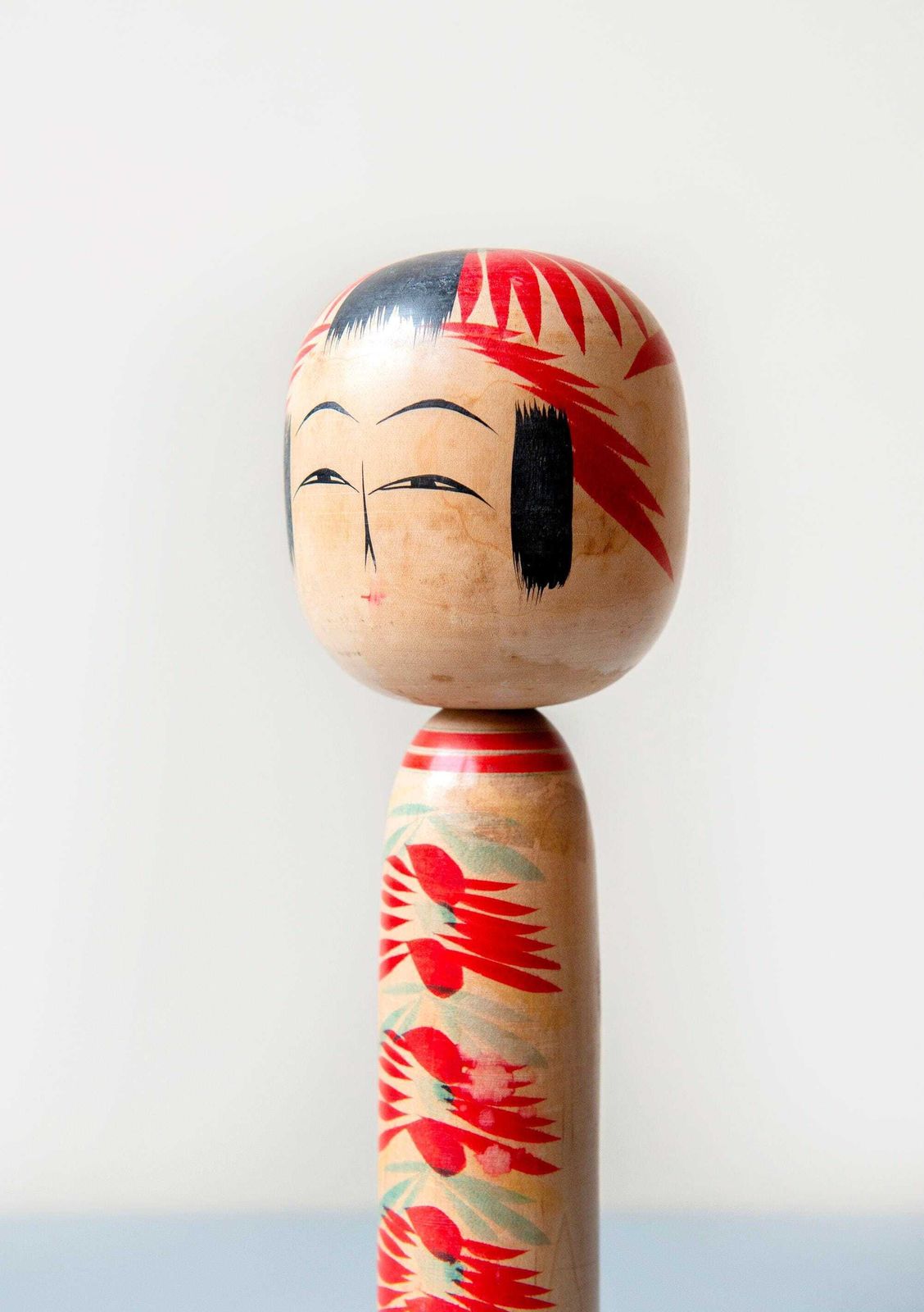 Vintage Naruko Kokeshi Doll, Signed Japanese Wooden Folk Art Figure photo Home Decor