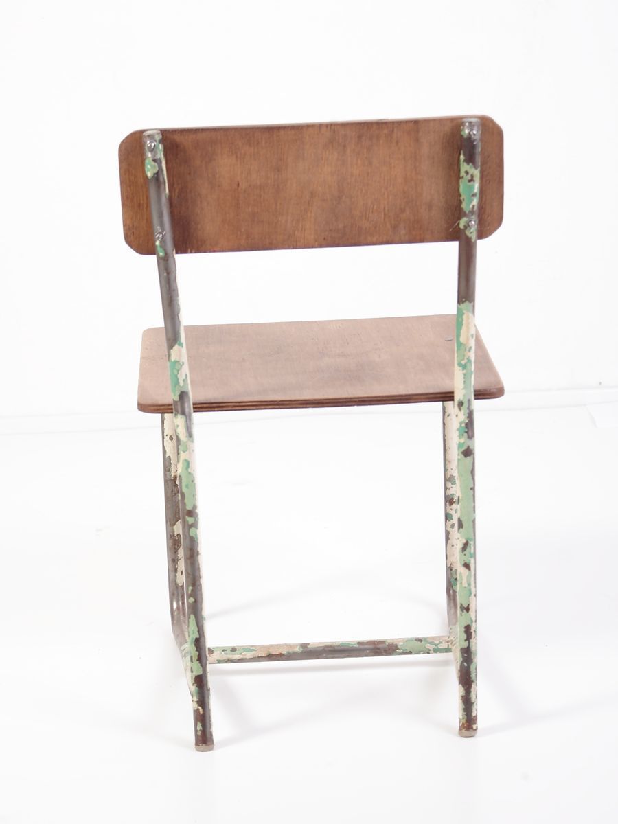 Vintage Plywood & Steel School Chair For Children, 1970s photo 69.0