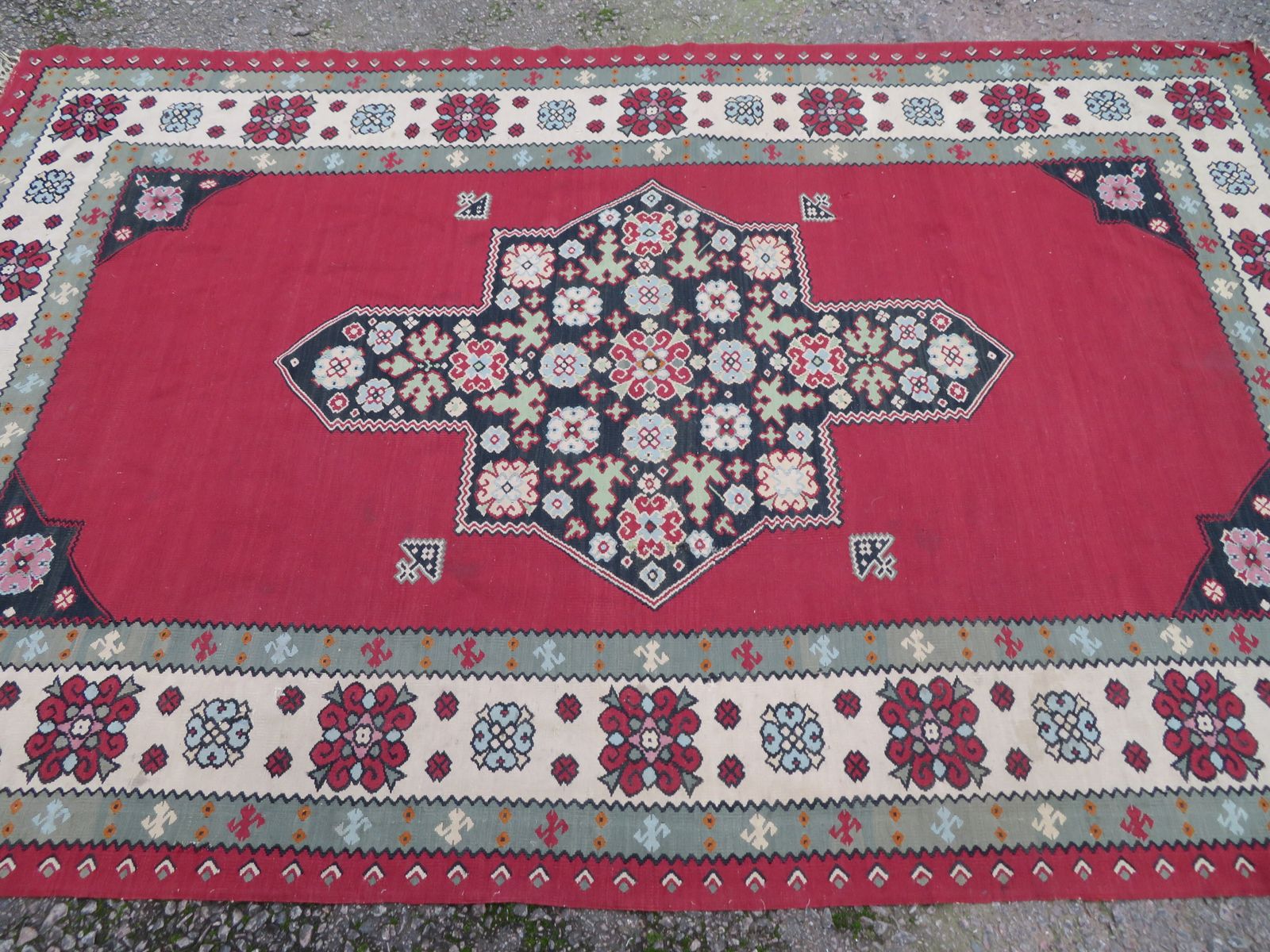 725.0 Antique Bessarabian Kilim. 297cm X 186cm. photo