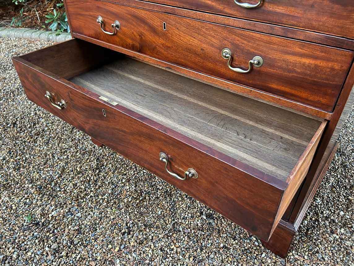 18th Century Georgian Mahogany Chest Of Drawers photo vintage