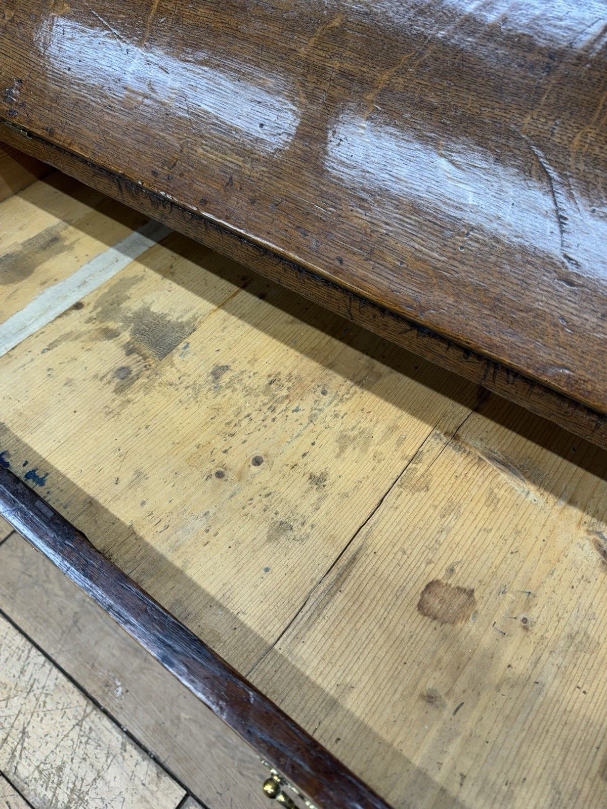 Georgian Oak Bureau Desk / Writing Desk / Sideboard Chest Of Drawers photo vinterior