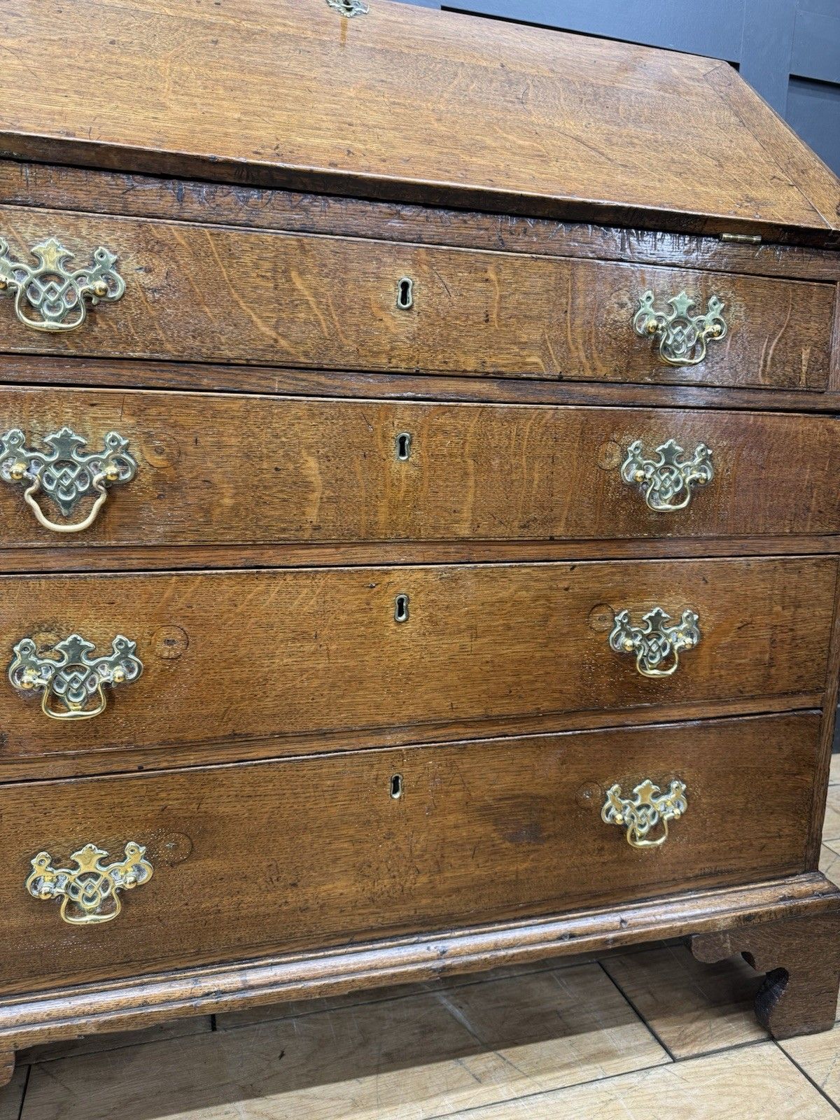 photo for sale Georgian Oak Bureau Desk / Writing Desk / Sideboard Chest Of Drawers