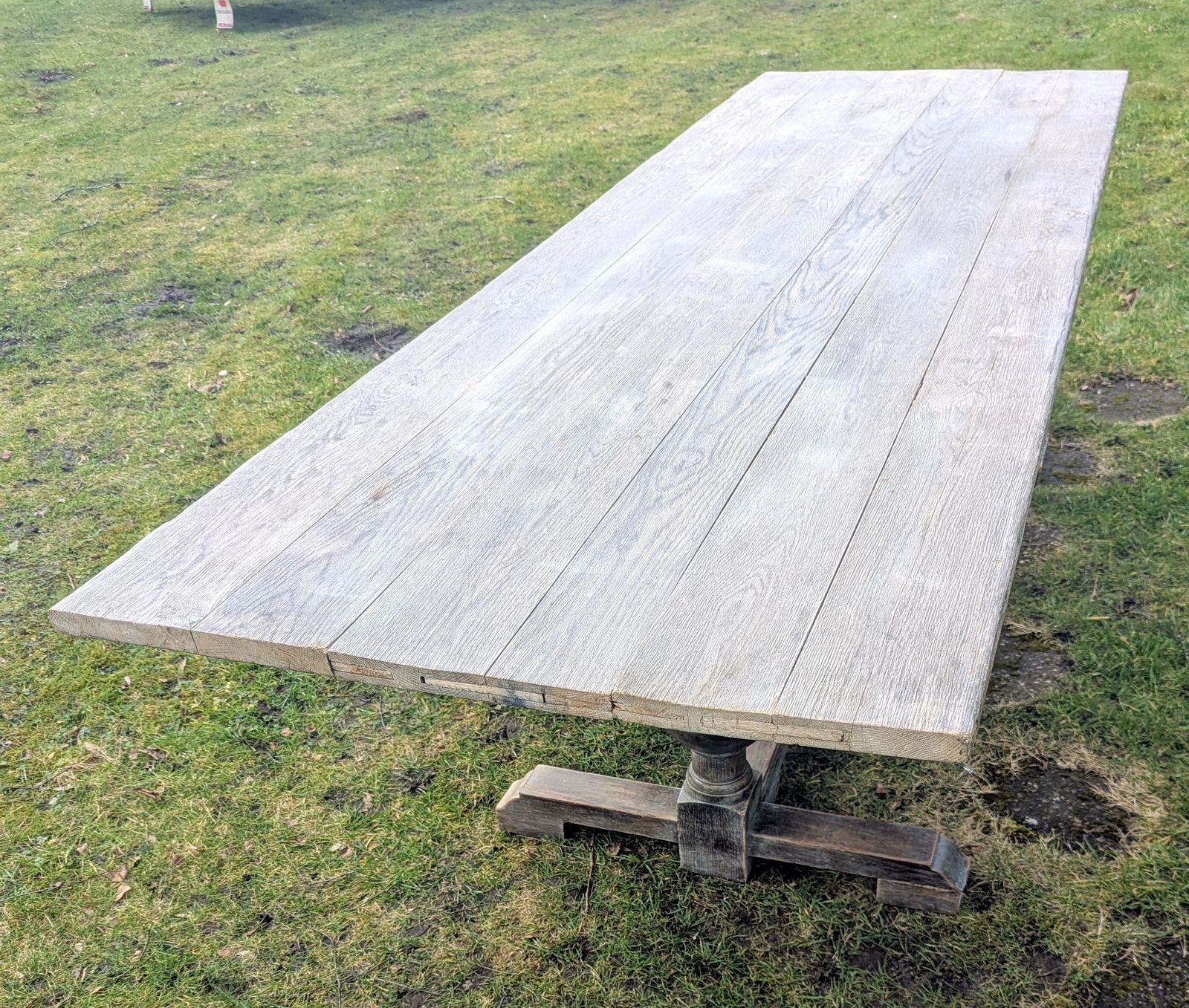 Vintage Extra Large Pine Refectory Table,  Shaped Legs Delivery Available 0009. photo for sale