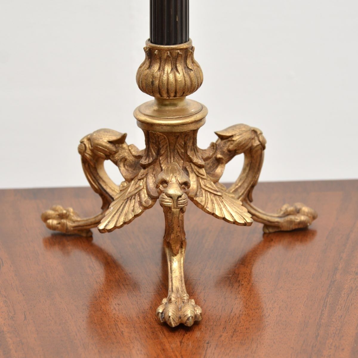 Antique French Gilt Metal Table Lamp photo for sale