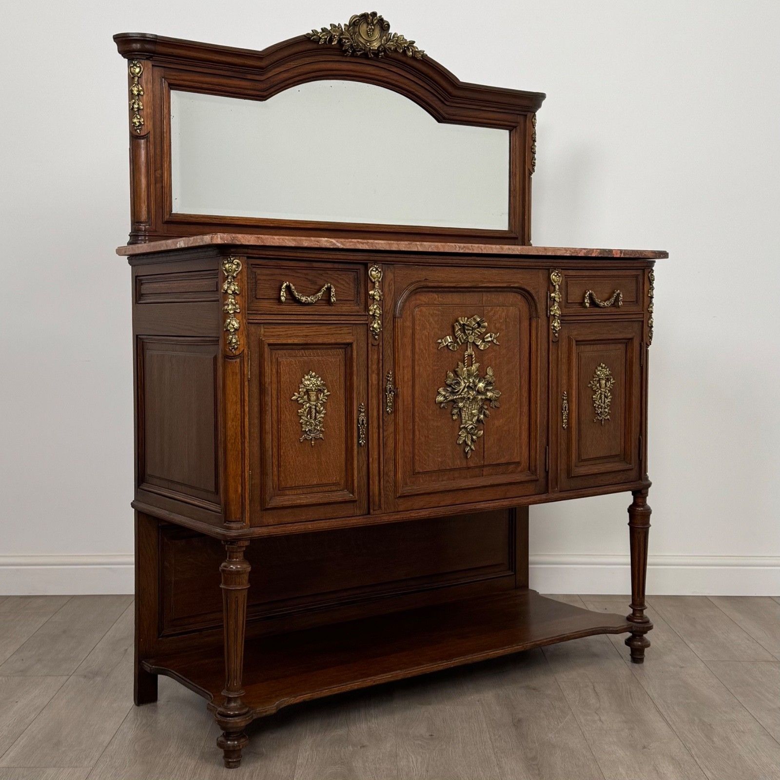 photo for sale Antique 19th Century French Pair Of Marble Top Cabinets