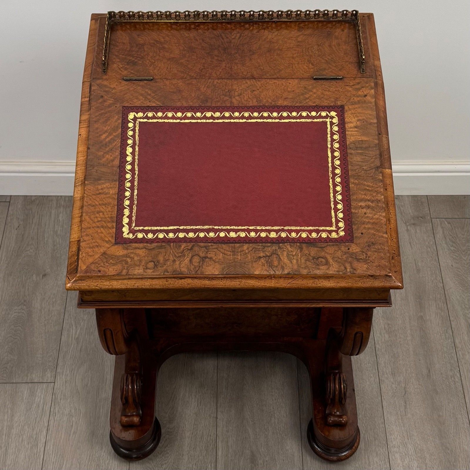 photo for sale Antique 19th Century Fine Quality Burr Walnut Davenport Desk