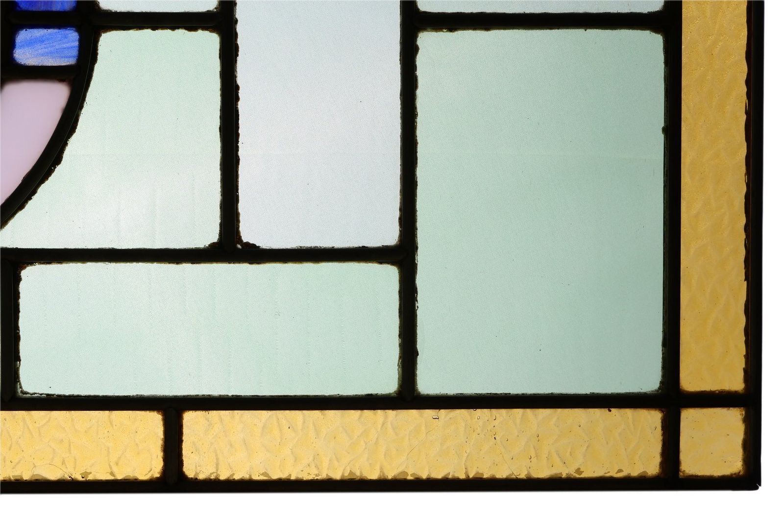 Art Deco Stained Glass Panel Depicting Cyclists In Motion, Belgium, 1910s photo 3105.0