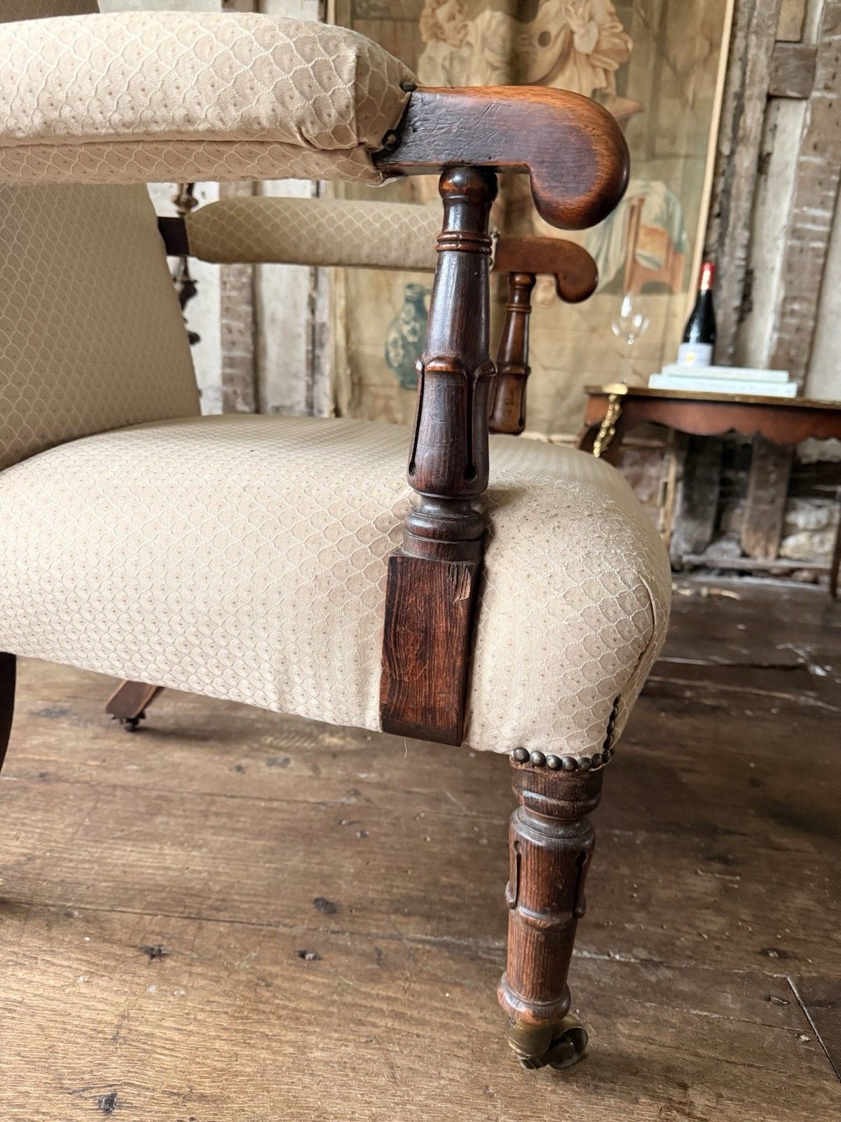 photo for sale Antique William IV Rosewood Preux Deux Fireplace Libarary Reading Armchair Chair