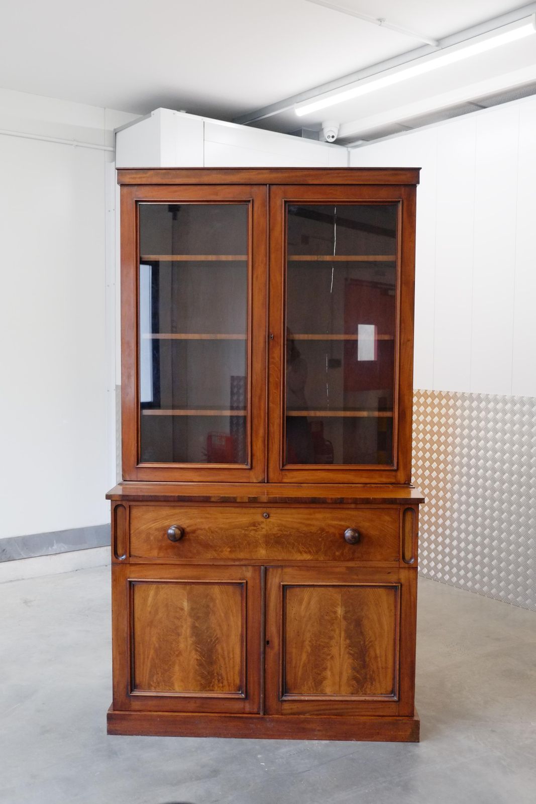 English Antique Georgian Glazed Library Bookcase   Secretaire photo Furniture