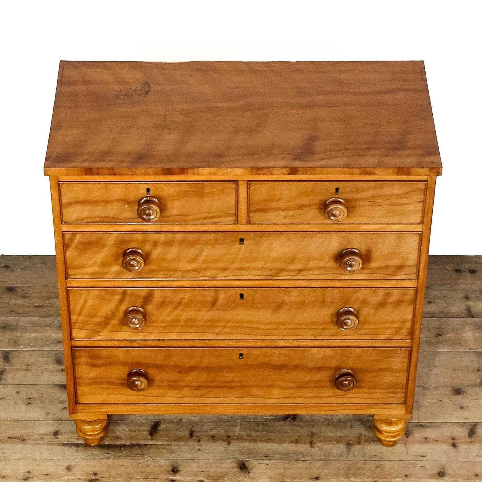Antique Satin Walnut Chest Of Drawers photo for sale