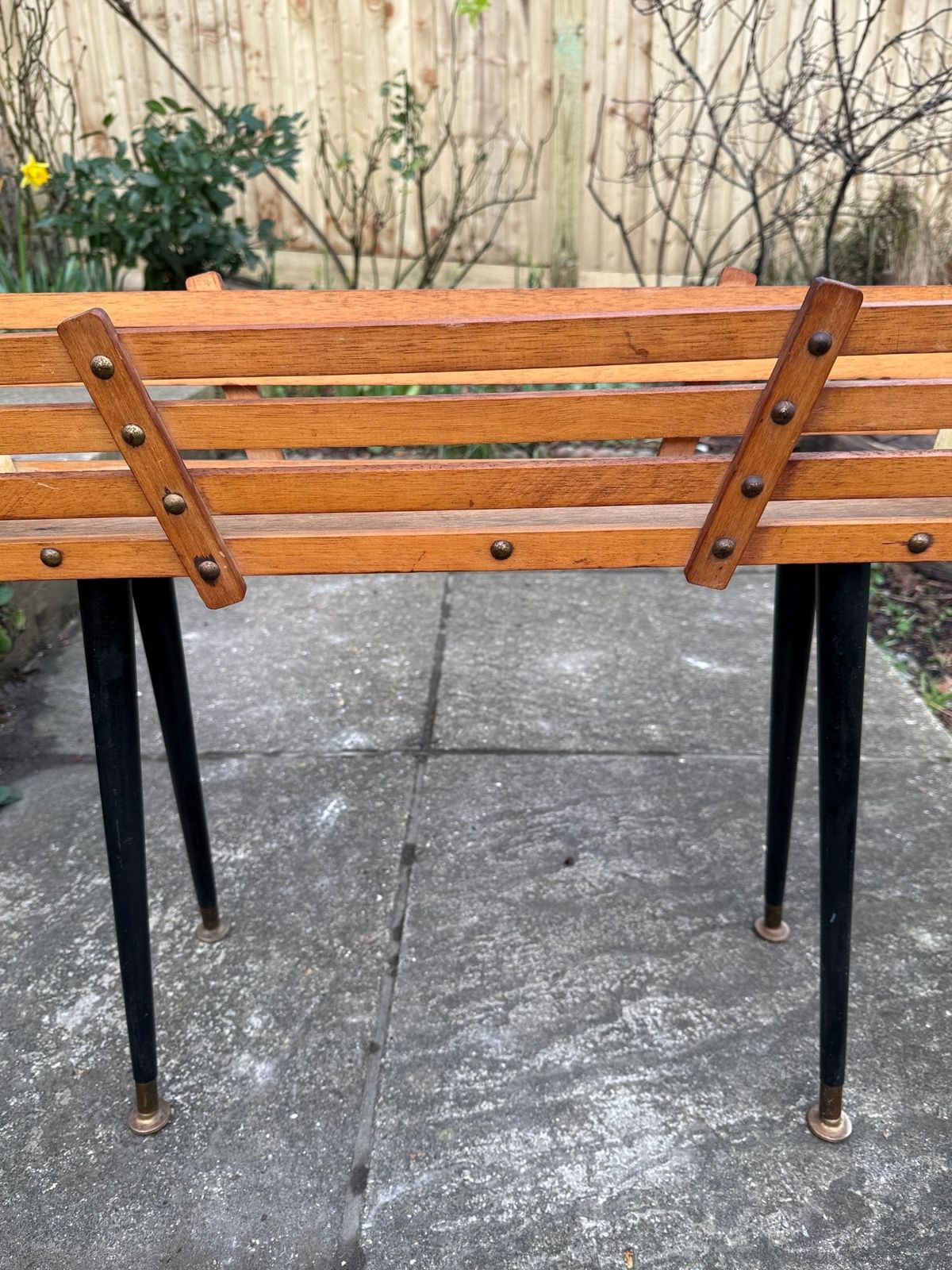 Mid Century / Retro Wooden Plant Stand On Tapered Black Painted Legs, 1960s–1970s photo buy