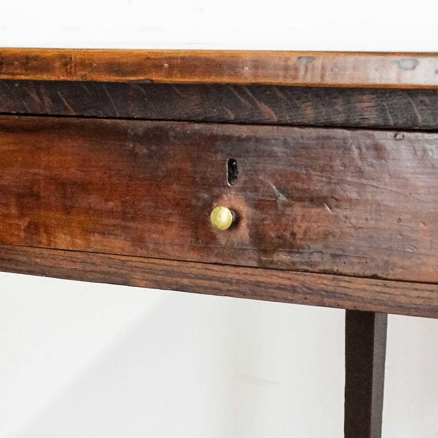 photo furniture Antique Welsh Oak Kitchen Table