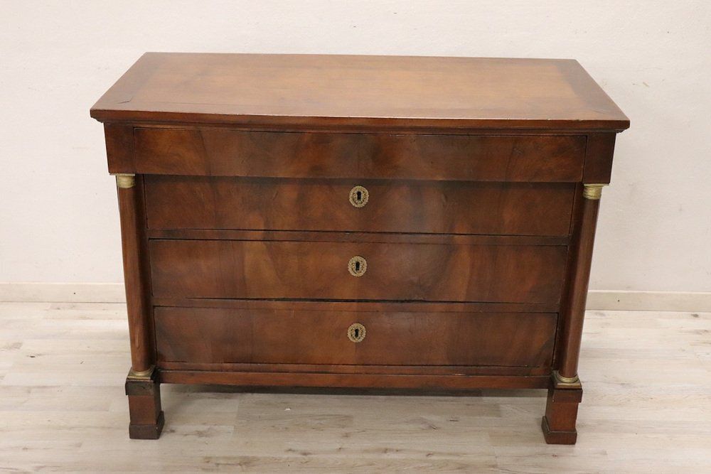 Antique Early 19th Century Walnut Chest Of Drawers photo Furniture