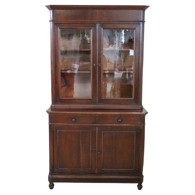 Antique Mid 19th Century Sideboard In Walnut Veneer